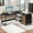 Black, variant on Tribesigns L-shaped Computer Desk, 59 inch Corner Desk with Drawers and Storage Shelves, Reversible Writing Study Table for Home Office, White