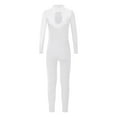 thumbnail image 4 of Doomiva Kids Girls Long Sleeve Full Body Gymnastic Leotard Ballet Dance Bodysuit Unitard Skating Jumpsuit White 12, 4 of 7