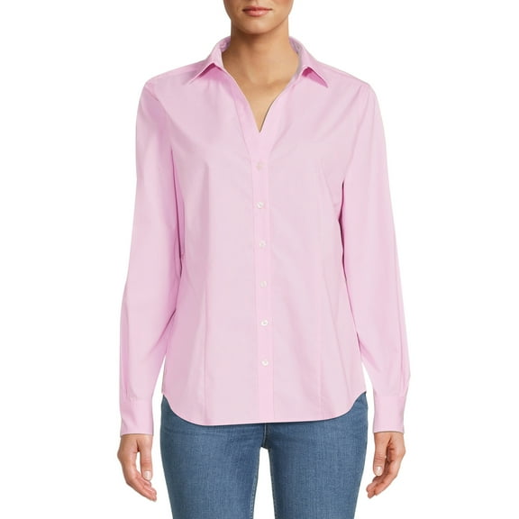 Blu White Blu Women's Solid Button-Front Shirt