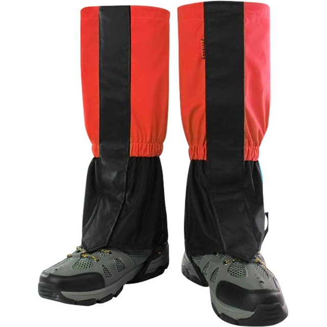 Guêtres Imperméables pour Hommes, Guêtres de Randonnée, 1 Paire Hommes Femmes Imperméables Protection Neige Jambes Pieds Housses de Guêtres Leggings d'Alpinisme pour Randonnée Extérieure Ski Randonnée Escalade Rouge