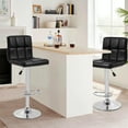 thumbnail image 3 of Raye Faux Leather and Metal Bar Stools - Set of 2, Black, 3 of 16