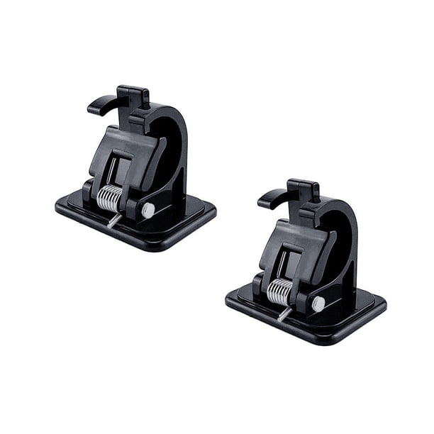 Yuarrent 2 uds estante para caña de pescar abrazadera de poste elaborada Clips de mano resistentes al desgaste soportes multiusos gancho de Pescar Negro