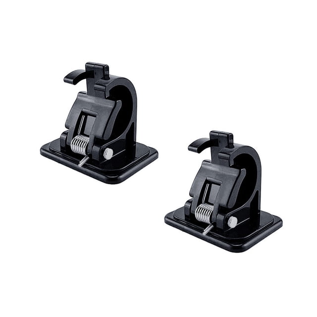 QualitChoice 2PCS Fishing Rod Racks Wall Mounted Pole Clamp Sturdy Clips Organizer Multifunctional Brackets Bathroom Bar Hook Black 1Set