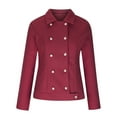 thumbnail image 4 of HAPIMO Discount Short Woolen Cloth Jacket for Women Girls Fall Fashion Tops Casual Comfy Long Sleeve Womens Turn Down Collar Outwear Button Down Bust Pocket Jacket Wine S, 4 of 8