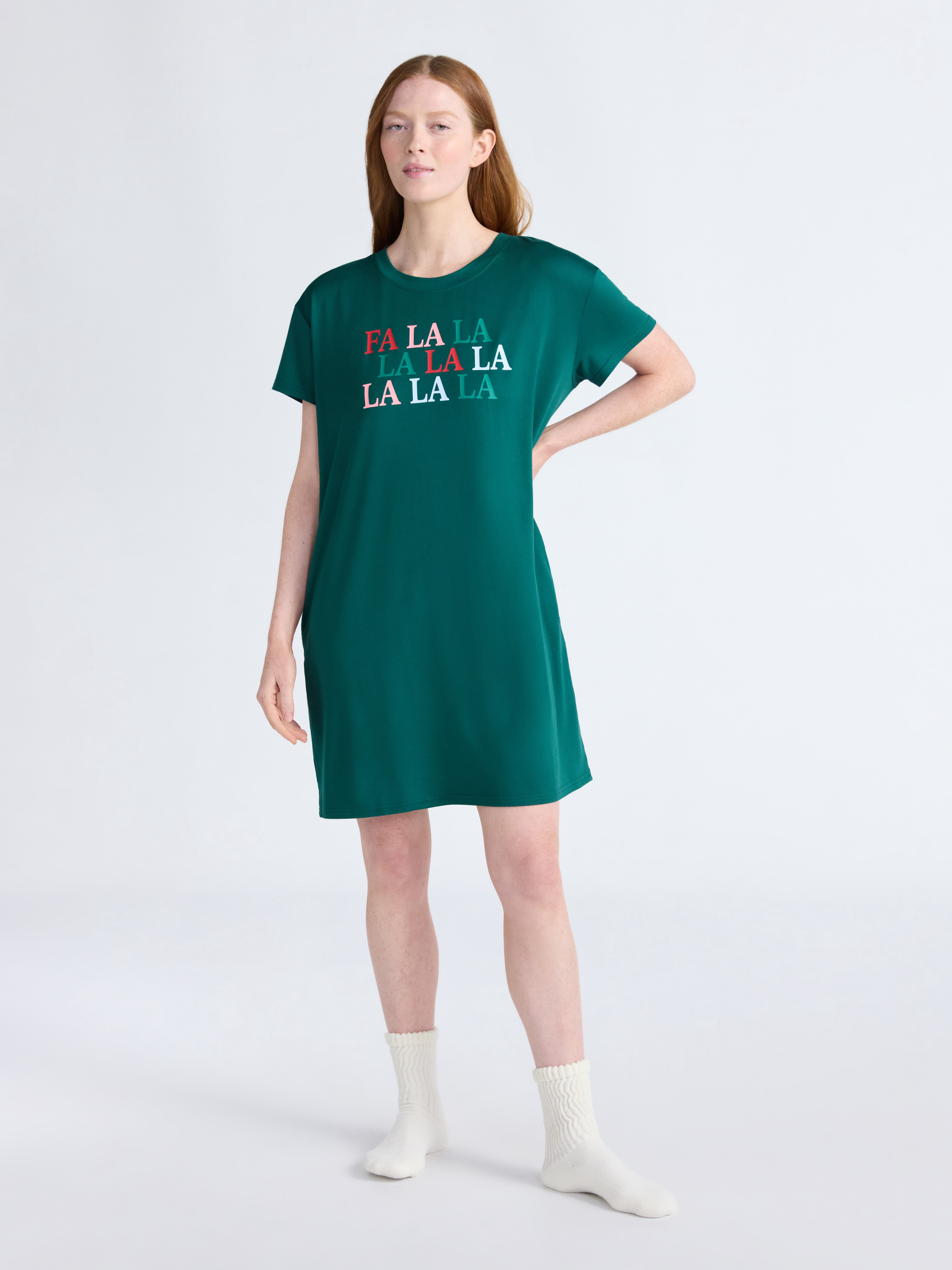 Joyspun Women's Dreamy Soft Collection Sleepshirt with Short Sleeves, Sizes S/M-2X/3X