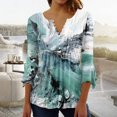 thumbnail image 1 of T-Shirt à Manches Courtes à Col en V à Imprimé Floral pour Femmes Coffee L, 1 of 5