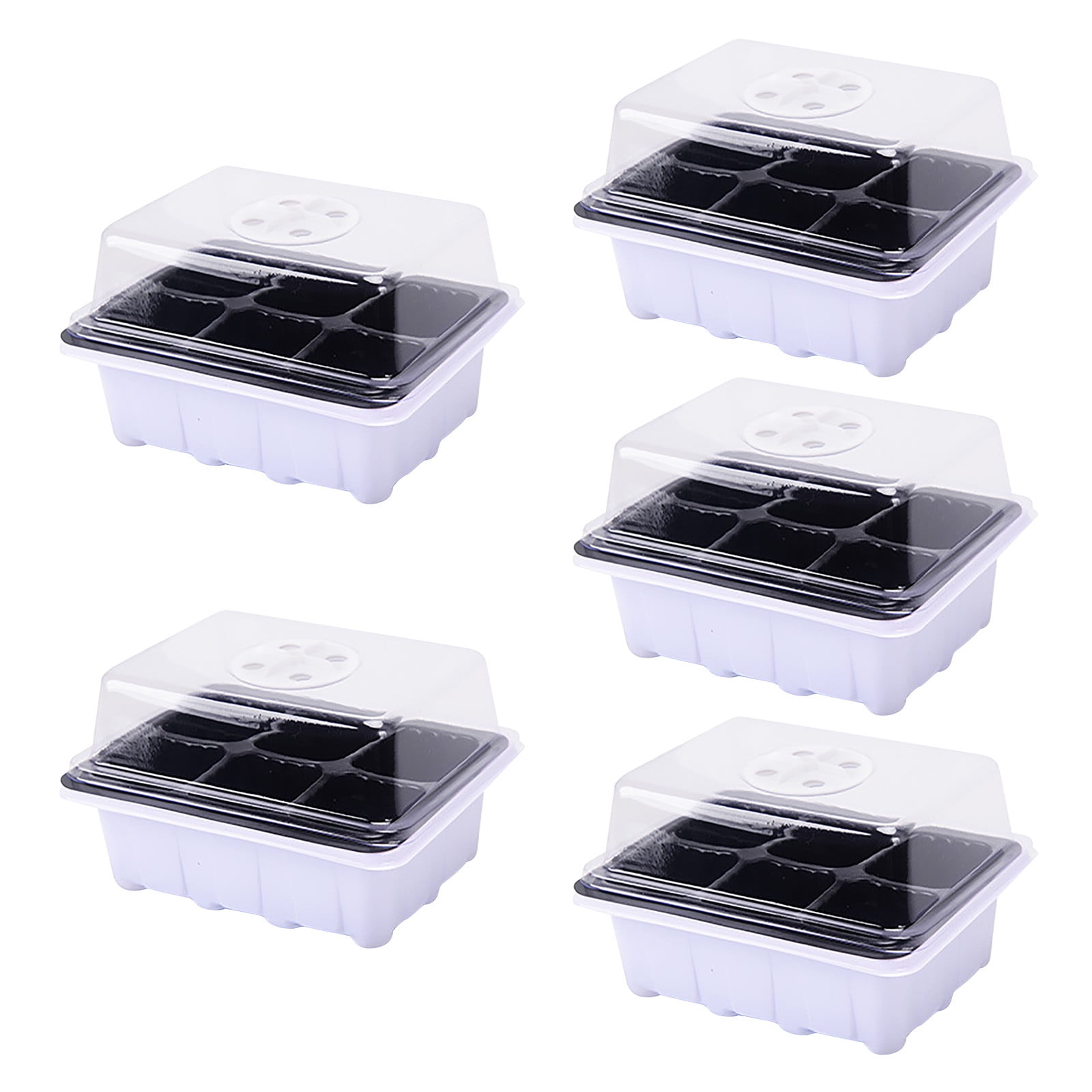 MUAXDA 5 Packs Seed Starter Tray, Seed Starter Kit, Plant Starter Kit, Mini Greenhouse Germination Kit for Seeds Growing Starting (6 Cells Per Tray)