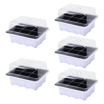 Herrnalise 5-Set Garden Propagator Set, Seed Tray Kits with 30-Cell, Seed Starter Tray with Dome and Base 7.5" x 5.5" (6-Cell Per Tray)
