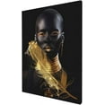 thumbnail image 6 of YCCJ-African American Wall Art Minimalist Painting, Abstract Gold&Black Woman Poster Portrait Artwork Modern Home Unframed Ready To Hang For Living Room Bedroom Decoration 12*16 Inch, 6 of 8