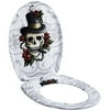 Designer Toilet Seat, Skulls And Roses