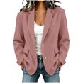 thumbnail image 2 of Homenesgenics Jackets for Women 2026 Long-Sleeve Lapel Minimalist Blazer for Spring/Fall Pink S, 2 of 5