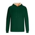 thumbnail image 5 of HAJWOH Mens Fleece Hoodie Heavy Weighted Sherpa Long Sleeve Hooded Sweatshirt Big and Tall Fleece Lined Drawstring Pullover Thick Warm 2024 Winter Plus Size Sweater Dark Green XL, 5 of 8