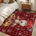 thumbnail image 4 of 3'x5' Area Rugs, Christmas Elk Indoor Outdoor Area Rug for Living Room Bedroom, Red Black Plaid Winter Snowflake Xmas Deer Washable Bathroom Rugs Kitchen Floor Carpet Mats Home Decor Aesthetic, 4 of 8