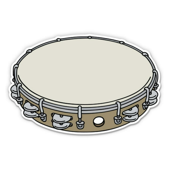 Tambourine - 5" Vinyl Sticker - For Car Laptop I-Pad - Waterproof Decal