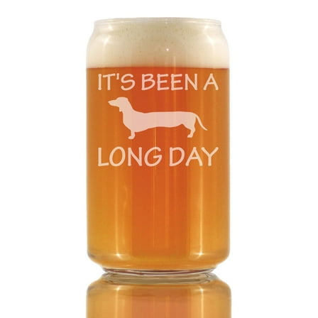 Bevvee Beer Can Pint Glass 16 oz Long Day Beer Glasses