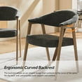 thumbnail image 2 of Upholstered Dining Chair Set of 2 with Ergonomic Curved Backrest and Solid Wooden Legs for Dining Room Kitchen Living Room Grey, 2 of 9