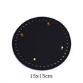 thumbnail image 1 of SPRING 15*15cm Round Bottom For Knitted Bag PU Leather Bag Base With Holes DIY Handmade Bag Bottom Crochet Bag Bottom Accessories black, 1 of 5