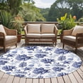 thumbnail image 4 of Navy Blue Coastal Round Area Rug 6Ft Washable Circle Rugs for Bathroom Office, Coral Starfish Seaside Summer Beach Non-Slip Carpet Floor Mats Indoor Outdoor Carpet Runner Aesthetic Home Decor, 4 of 8