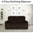 thumbnail image 5 of SUSUZI Recliner Sofa Covers 4-Pieces Stretch Loveseat Covers Anti-Slip Fitted 2 Seats Reclining Slipcovers Soft Velvet Furniture Protector, Navy Blue, 5 of 7