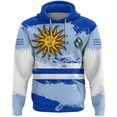 thumbnail image 4 of Ropa de primavera y otoño para hombre, sudaderas con capucha holgadas de gran tamaño con estampado 3D de la bandera uruguaya y el emblema nacional uruguayo para hombre, 4 of 5
