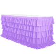 thumbnail image 2 of CSSJKYJ Purple Table Skirt Tutu Ruffled Tablecloth for Classroom Teacher Desk Skirt Supplies for Princess Women Birthday Party Cake Dessert Decorations, 6FT（2pcs）, 2 of 6