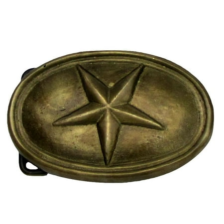 Embossed Brass Buckle - Antique Brass STAR Civil War Soldier US Army Soldiers Belt Buckle arrow hooks