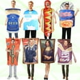 thumbnail image 2 of Monalisa cos esponja compuesta mural hot dog hamburguesa papas fritas ropa actividad rendimiento ropa mono vestir, 2 of 6