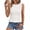 White, variant on Womens Gingham Check Tanks Tops Round Neck Sleeveless All-Over Smocked Bodice Peplum Hem Casual Blouses Yellow L