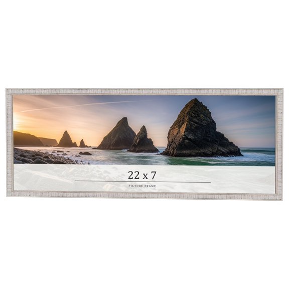 22x7 Frame White Real Wood Picture Frame Width 0.75 inches | Interior Frame Depth 0.5 inches |
