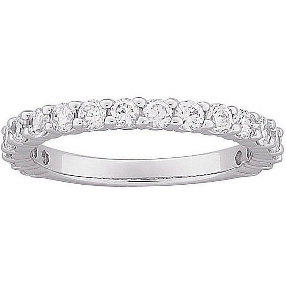 1.8 Carat T.G.W. Round CZ Anniversary Band in Sterling Silver