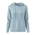 thumbnail image 3 of Yigetop Warm Sweaters for Women Crew Neck Soft Hoodies Fall Winter Cozy Knitted Hooded Pullover Loose Fit Lightweight Comfy 2026 Daily Wear Tops Light blue 5XL, 3 of 4
