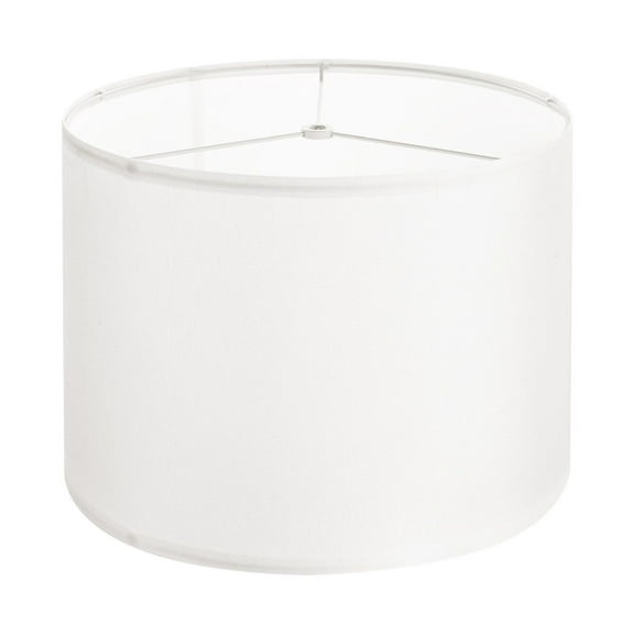 Linen Lamp Shade 13x13x10 inch, Round Replacement Lampshade - Off-White, Medium Drum Shade for Table & Bedside Lamps, E26/E27/E14 Compatible