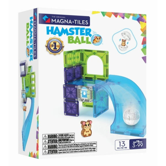 MAGNA-TILES® Hamster Ball 13-Piece Magnetic Construction Set, The Original Magnetic Building Brand