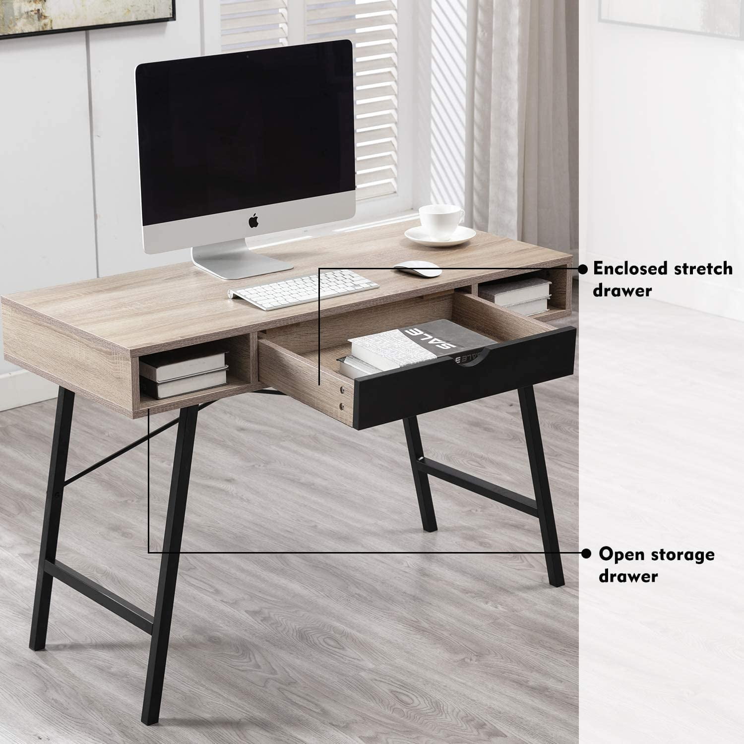 Buy Bonzy Home Computer Desk with Drawer, Home Office Table, Writing