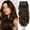 D, variant on Clip in Long Wavy Synthetic Hair Extension 20 Inch Black to Light Blonde 4PCS Thick Hairpieces Fiber Double Weft Hair for Women.(A)