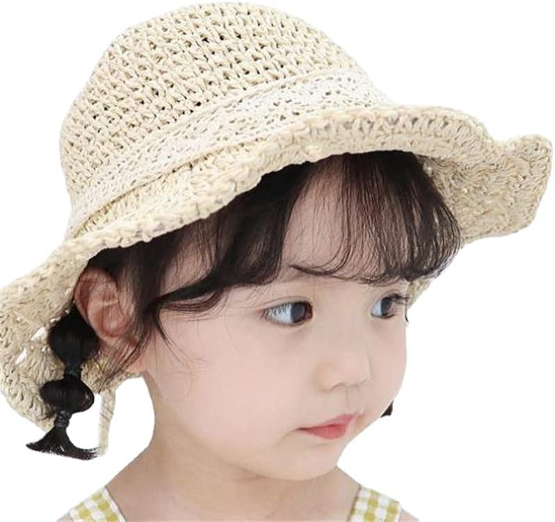 CoCopeaunts Lace Bow Panama Summer Baby Hat Big Brim Straw Baby Girl