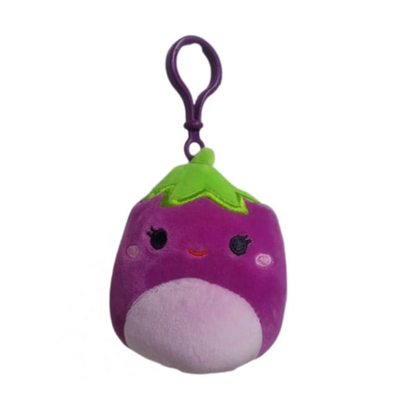 Squishmallows Official Kellytoy 3.5" Clip On Glena the Eggplant Plush Toy S3 #971