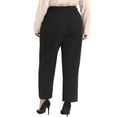 thumbnail image 4 of Agnes Orinda Women's Plus Size Pleated Work Office Outfits High Waisted Straight Business Casual Pants with Pocket 2X Black, 4 of 7