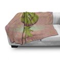 thumbnail image 3 of Artichoke Soft Flannel Fleece Throw Blanket, Artichoke Character with Little Hands and Feet Healthy Eating Mascot, Cozy Plush for Indoor and Outdoor Use, 50" x 60", Green and Rose, by Ambesonne, 3 of 6
