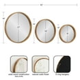 thumbnail image 6 of Kate and Laurel Valenti Modern Wooden Round Wall Mirror Set, Set of 3, Varying Sizes, Natural Rustic, Decorative Three-Piece Circle Mirror Set for Use as Bathroom Mirror Decor or Gallery Wall Mirrors, 6 of 9
