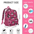 thumbnail image 2 of Cute Puppy Pattern Student Backpack – Adorable Dog Paw Print with Bone and Tail Cartoon Design, Artistic Watercolor Style for School, 2 of 6