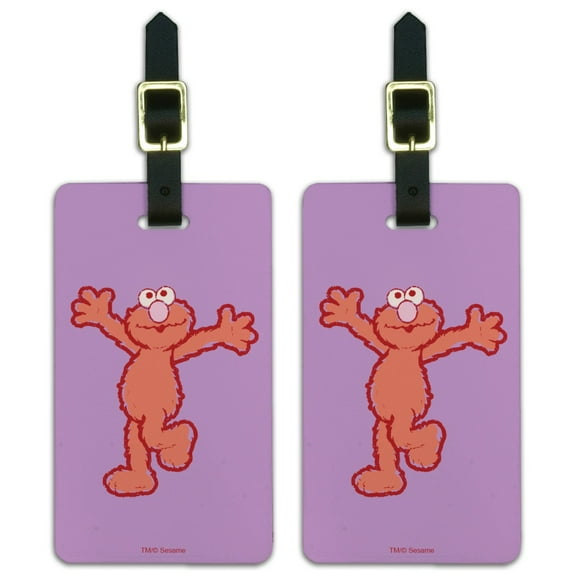 Sesame Street Elmo Distressed Luggage ID Tags Suitcase Carry-On Cards - Set of 2