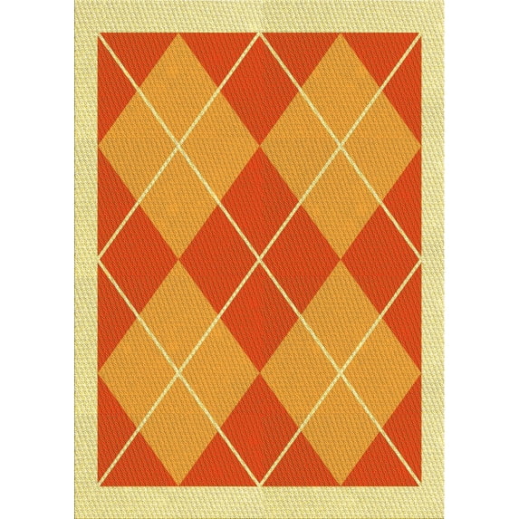 Ahgly Company Machine Washable Indoor Rectangle Transitional Saffron Yellow Area Rugs, 3' x 5'