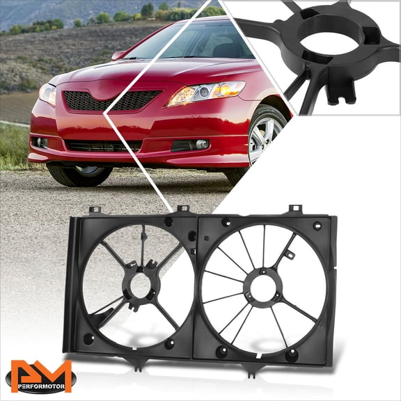 PM PERFORMOTOR for 07-09 Toyota Camry 2.4L OE Style Lightweight Radiator Cooling Fan Shroud