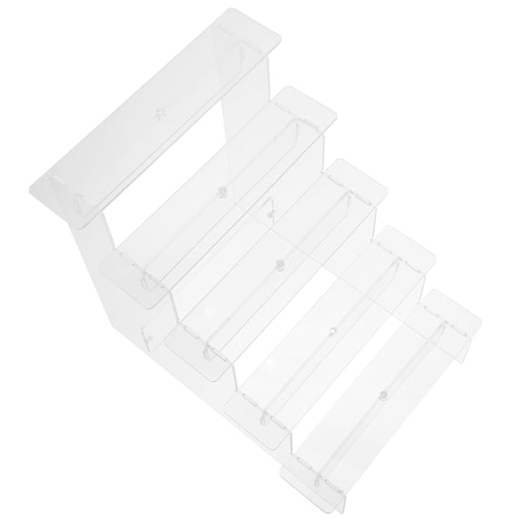 HOMEMAXS Transparent Acrylic Display Stand for Figures with 5 Tiers Perfect for Minimalist Room Decor and Safe Storage
