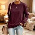 thumbnail image 7 of Women's Crew Neck Sweatshirt Long Sleeve Tops for Women Fall Clothes Outfits 2026 Fashion,Comfy Loose Fit Shirts,Casual Basic Pullover Wine 2XL, 7 of 7