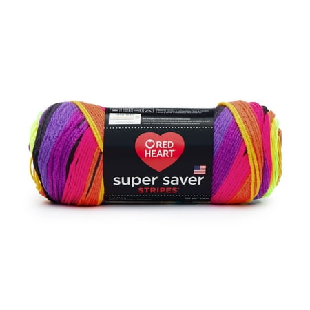 Red Heart Super Saver Yarn  Bright Stripe  5oz(141g)  Medium  Acrylic