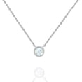 thumbnail image 1 of fuzhong-14K Collier Pendentif Rond en Opale Blanche Plaqué Or Blanc pour Femmes (Rond, Blanc), 1 of 4