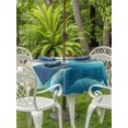 thumbnail image 3 of Outdoor Tablecloths with Umbrella Hole & Zipper, Teal Ombre Ocean Round Tablecloth 54 Inch, Summer Beach Coastal Waves Gradient Waterproof Table Cloth, Patio/Pool/Picnic Table Covers, 3 of 8