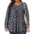 thumbnail image 2 of Fantaslook Womens Plus Size Tops Fall Long Sleeve Shirts Crew Neck Casual Loose Tunic Blouses, 2 of 5
